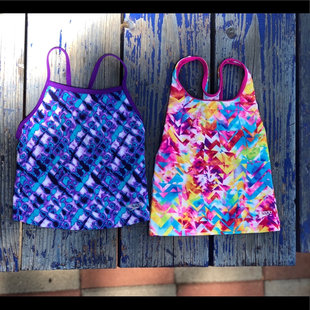 Speedo Bundle 6/7 Kids Tank Swim Top EUC!